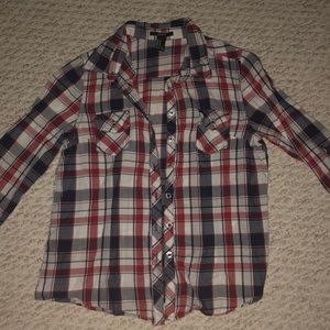 red white and blue flannel